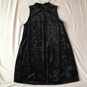 Velvet mock neck shift dress